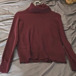Calvin Klein turtle neck sweater, xs, maroon